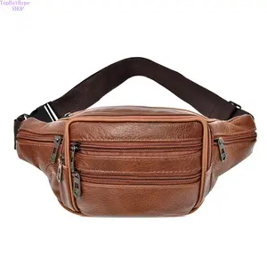 2026 New Genuine Leather Fanny Pack for Men, Multi-Layer Cowhide Waist Bag, Durable Crossbody Sling Bag for Work, Heavy-Duty Wear-Resistant Phone Pouch, Ideal for Construction, Outdoor, Travel, Daily Commute & Heavy-Duty Daily Use