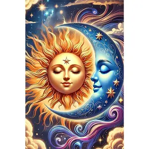 1PCS Sun and Moon Diamond Painting Kits for Adults DIY Crystal Rhinestone Embroidery Home Wall Decor Art