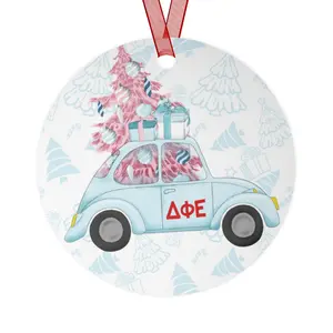 Delta Phi Epsilon Pink Tree Christmas Ornaments