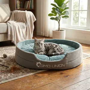All-Season Semi-Enclosed Cat  Sofa, Thick Foam Filled Gray Polyester Cat Nest with Removable  Cover, No Assembly Durable Easy Clean Indoor Cat Furniture, High-Quality Lining for All Cat Sizes Fluffy Round Anti-Slip Pet Natural Wood Retro Tree human  bed