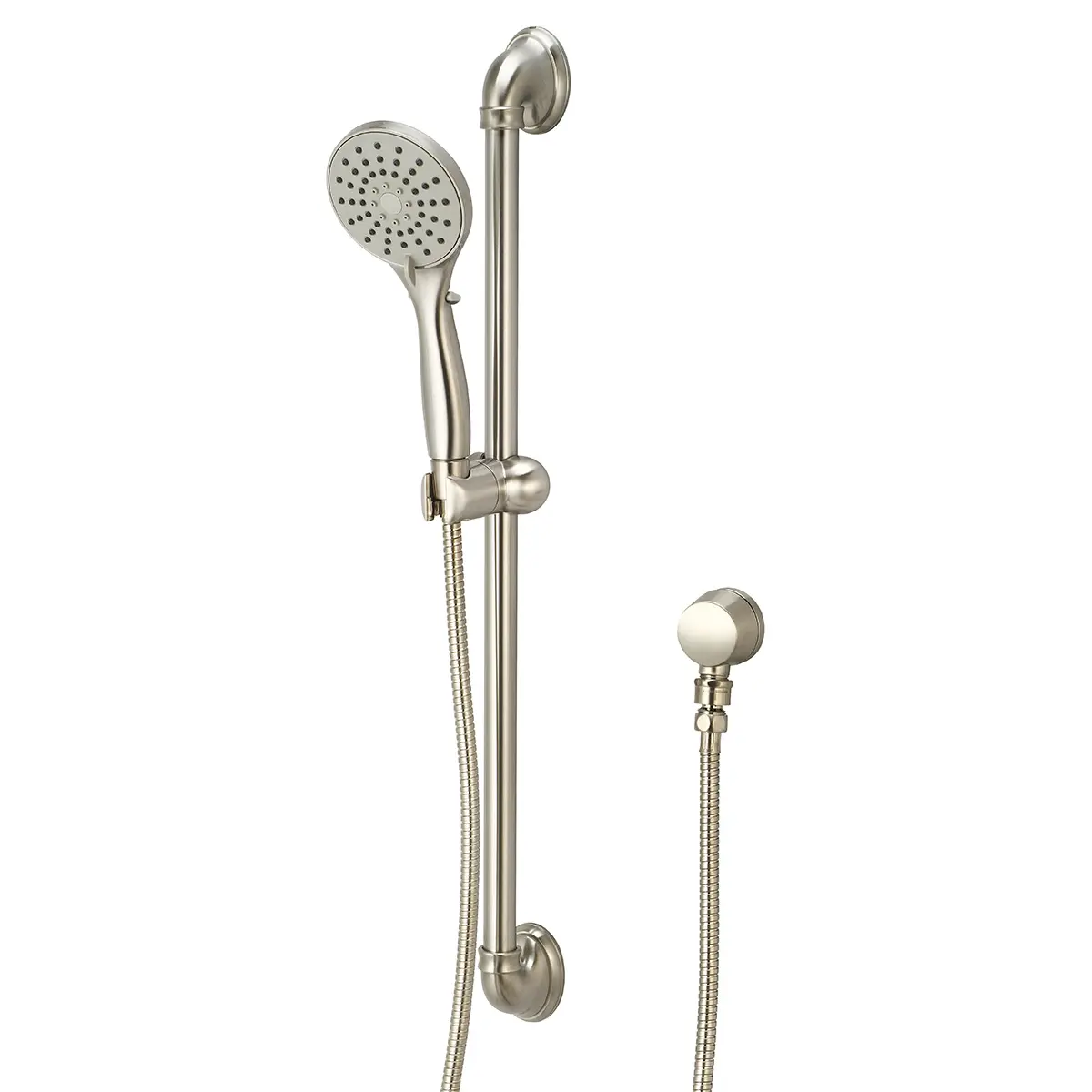 Accent P-4430-BN Brushed Nickel Handheld Shower Set - 5-in-1, Adjustable Wall-Mounted, Detachable, Faucet-Connected, Length-Adjustable Bathroom Fixture, 5-In-1 Handheld Showers, Adjustable Wall Mounted Handheld Showers