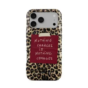 This leopard-print slogan phone case features a durable, shock-resistant, two-tone glossy design and is compatible with the iPhone 17, 16, 15, 14, and 13 series. It makes an excellent holiday gift for family and friends.