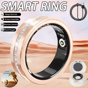 Diamond Fashion Women Smart Ring With Box IP68 Waterproof Lady ring Heart Rate Health Monitor Sports Pedometer Fitness Rings