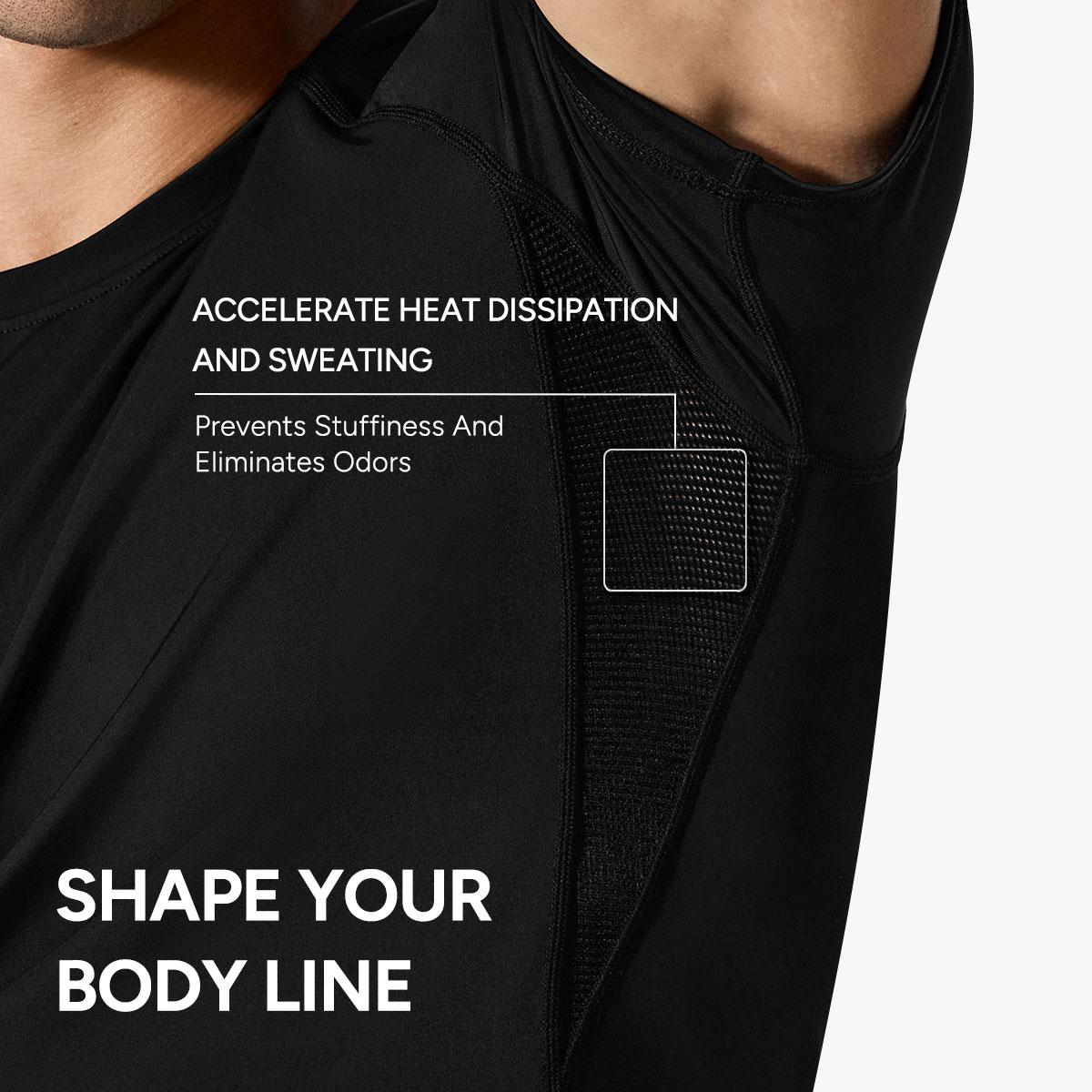 Men’s Short Sleeve Compression Shirt with Breathable Mesh Panels at Underarms and Back – Lightweight Stretch Athletic Performance T-Shirt for Gym, Training, Running and Daily Active Wear