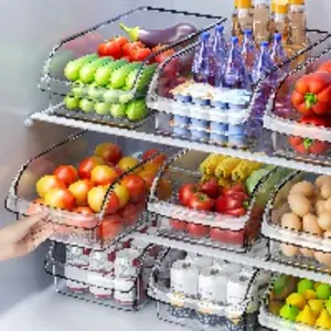 4pcs Large Capacity Kitchen Storage Organizer Can Rack, for Storing Vegetables, Fruits, Cans, Eggs, and Other Food Storage Freezer Organizer Can Racks