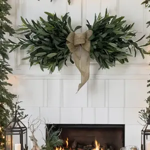 The new wreath of olive branches Christmas artificial wreath vine ring fake flower decoration is suitable for hanging in the kitchen, cabinets, dining room and indoor entrance. It is suitable for all seasons, including spring, Easter, Thanksgiving, and Va
