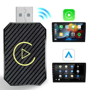 2 in 1 Wireless USB Carplay Adapter,Hands-Free Call/Music/Navigation,Bluetooth And WiFi Instant Connection,Iphone And Android,suitable for factory wired CarPlay cars from 2016 onwards