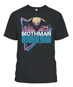 Mothman Cryptozoology Retro T-Shirt US Size: S-6XL, All Colors, Gift for Women Men, Made In USA, 100% cotton, Classic Fit, Unisex T-Shirt