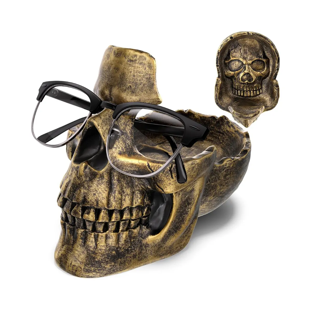 Skull Glasses Holder Stand – Resin Eyeglasses & Sunglasses Display Rack