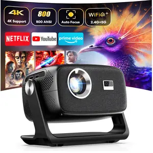 [US Warehouse] 2026 C5 Projector - 800 ANSI Lumens, Android 11.0, Dual Wi-Fi 6, 4K Decoding, Autofocus, 180° Rotation, 150-Inch Display, Built-In Audio, Free Screen Mirroring, HD Audio Device, Remote Control, Portable Home Theater, tiktok slash the price