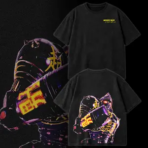 Noisy Boy Real Steel Robot Boxing Graphic Tee & Hoodie – Double Printed Oversize Lightweight Acid Washed Streetwear Cotton Shirt Tee Hoodie, Gift for Real Steel Fans