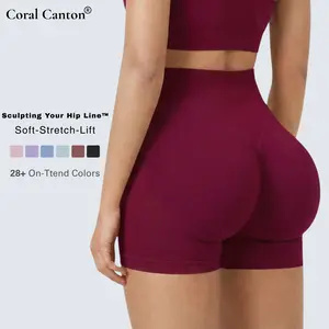 Coral Canton Sports Shorts High Waistband Butt Lifting Summer vibes Coral Canton Sports Shorts High Waistband Butt Lifting Summer vibes