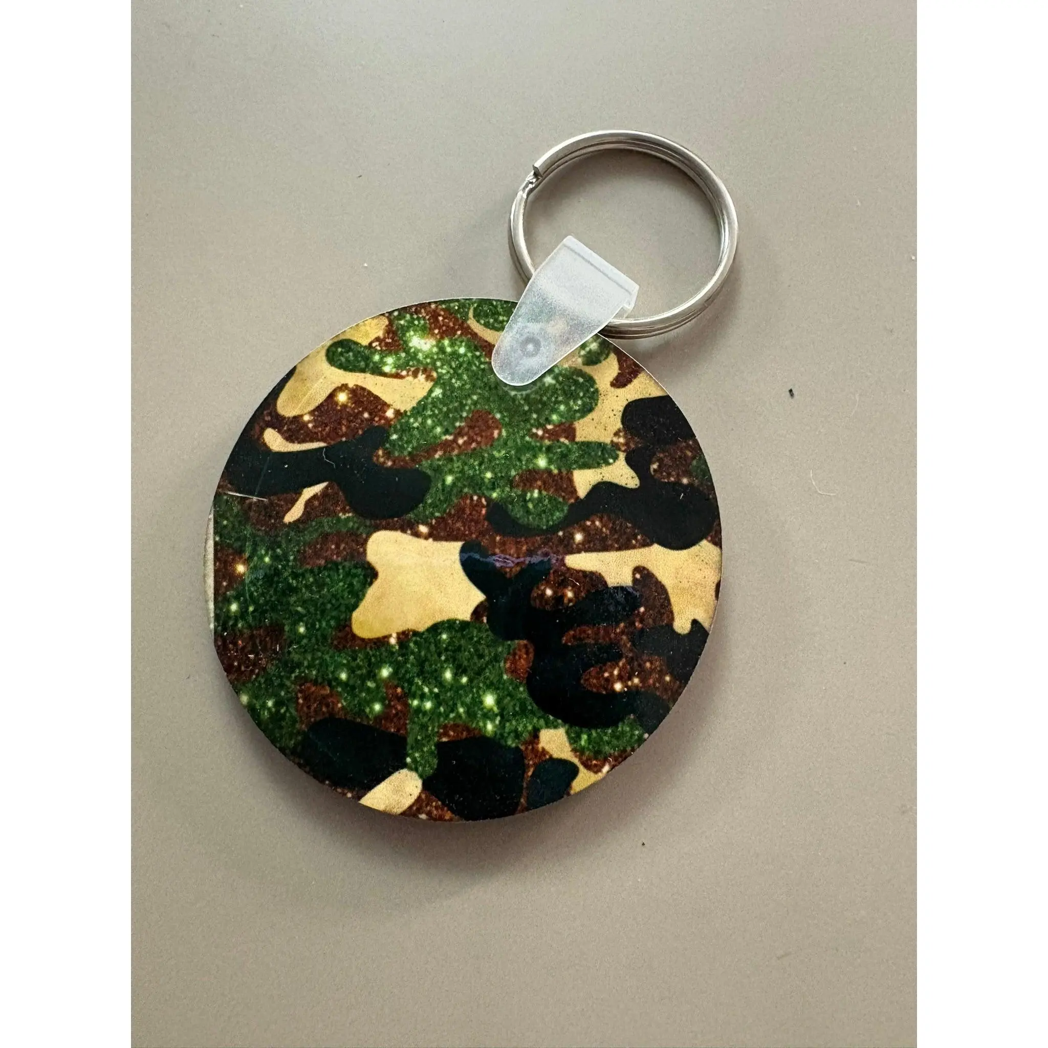 Camo Glitter 2" Round Keychain