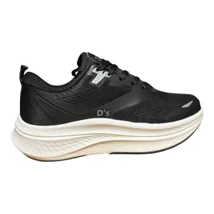 D's Women's Running Shoes Black/White Comfortable Lightweight Sneakers for Daily Wear