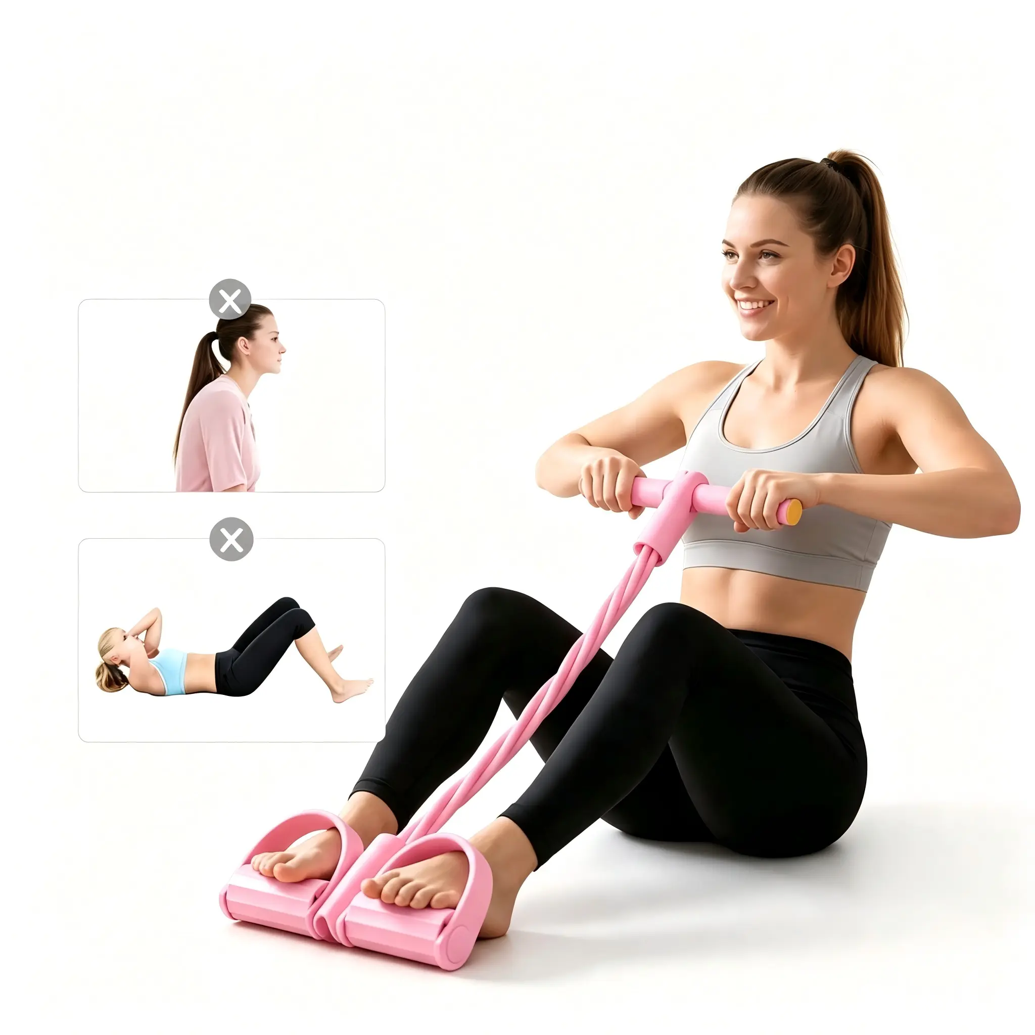 FitOut Pro  Pedal Resistance Band - Multifunction Elastic Puller for Abdominal Training & Full-Body Workout Home Gym Equipment tension rope yoga