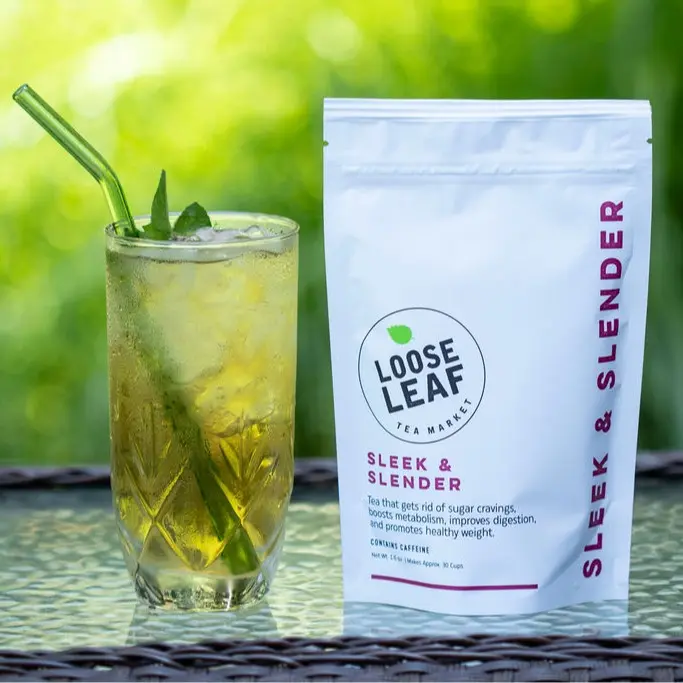Sleek & Slender Organic Tea for Sugar Cravings, Metabolism & Digestion, Sugar-Free, Refreshing Cinnamon-Mint Flavor - Beverage