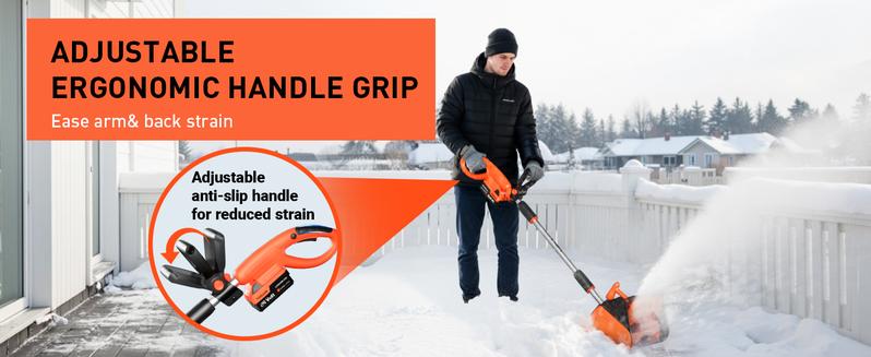 Voltask Cordless Snow Shovel 24V 13-Inch 4-Ah Battery Snow Blower with Directional Plate Adjustable Front Handle Quick Charger Included