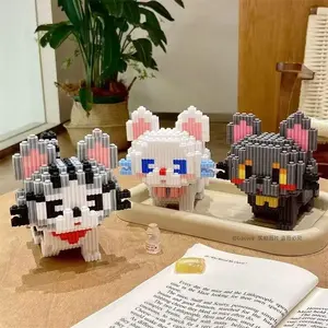 Cute Cat Design Building Blocks, Animals, 1 Set DIY Puzzle Building Blocks, Creative Party Decoration and Birthday Gift Ideas, Building Block Sets