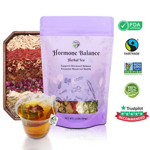 Hormone Balance Herbal Tea, Women’s Natural Menstrual Cycle Support Hormonal Balance & Relaxation with 8 Precious Herbs Formula with Raspberry Leaf, Chamomile, Ginseng
