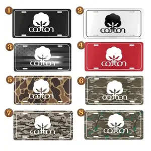 Cotton Boll & Camo Southern Heritage Front License Plate - Farmer & Country Boy Truck Accessory - Southern Living Vanity Tag - Gift for Farmer