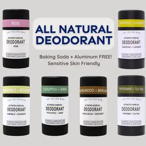 All Natural Deodorant - Aluminum & Baking Soda Free, For Men & Women, Sensitive Skin Friendly Formula with Activated Charcoal | 3oz | Made in USA