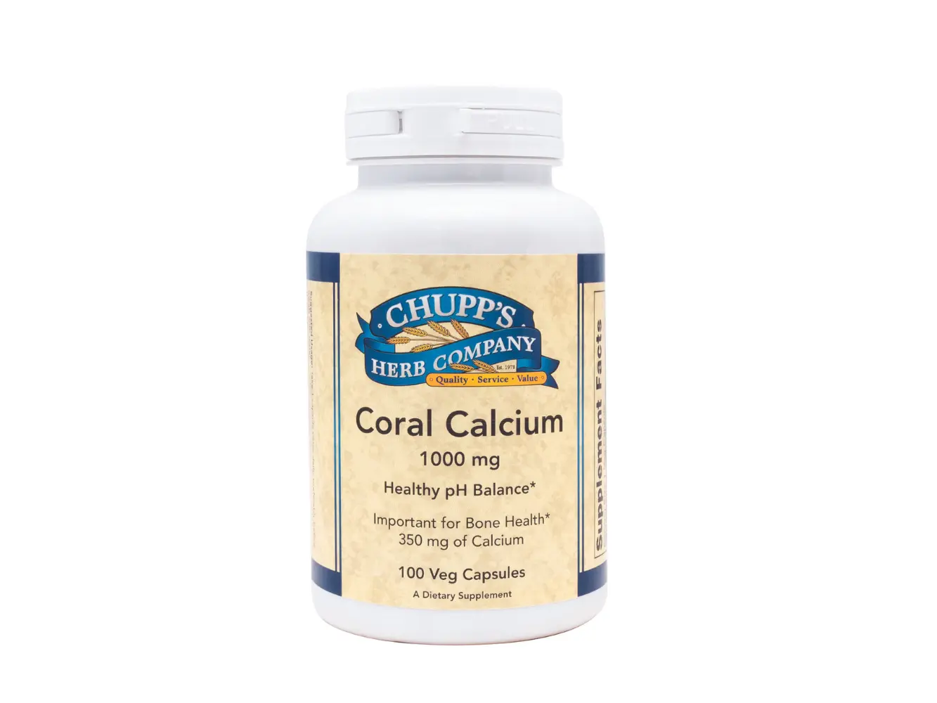 Chupp's Herb Company Coral Calcium 1000 mg Alkaline Calcium Source Supports Bone Health Easy Absorption 100 Veg Capsules for Healthcare & Fitness