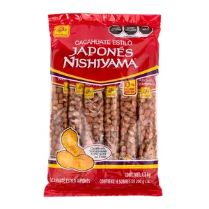 Japones Nishiyama - Japanese Peanuts, Cacahuate Tostado no Frito / 6 Pieces Pack 200g each single pack /