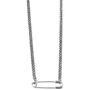 valentines gifts Safety Pin Necklace, Silver Paperclip Chain Necklace For Women Men, Paperclip Choker Necklace,Silver Choker Necklace For Women Jewelry Gift