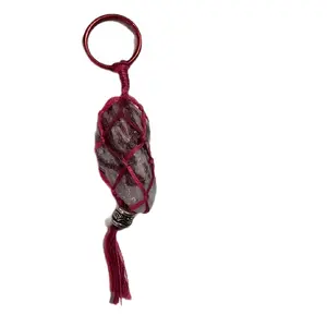 Pink Adventurine Keychain, Natural Stone Key Ring, Charm, Key Holder for Women