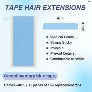 Not for Sale & SUYYA Hair Free Gift for Tape ins Long Lasting & Strong Blue Tapes 1x12 Pieces Comfortable to Wear