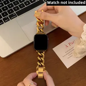 Chain-Metal Watch Band (Band Only), 1 Count Fashion Smart Watch Replacement Band for iWatch Series Ultra SE 9 8 7 6 5 4 3 2 1, Smart Watch Accessories