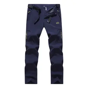 Men's Outdoor Windproof Pants - with Adjustable Waistband, Multi-Zipper Pockets; Non-Stretch Fabric Suitable for Hiking Travel, Construction, & More; Machine Washable Work Trousers for Outdoor Activities