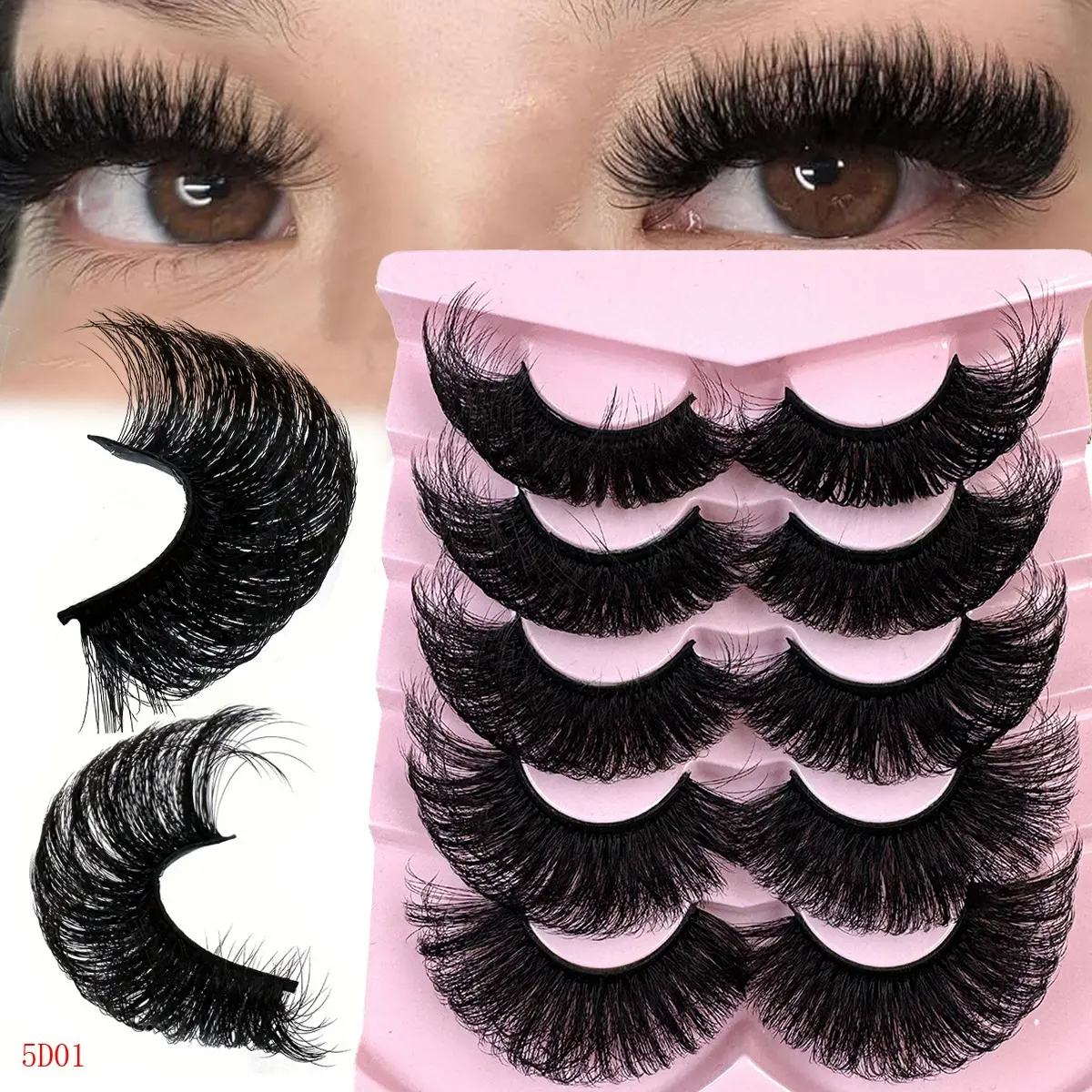 Russian Volume Lash Extensions, Cat Eye Style, Artificial Mink Eyelashes, Strip Lashes, Natural Look DD Curl, Reusable Mixed Length 10-20mm, Diy False Eyelashes, Cosmetic Eyelash Extension, Eyelash Falsies