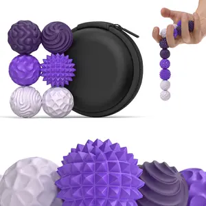 Silicone Magnetic Balls, Fidget Toys for Adults & Teens, 6PCS Stress Balls Sensory Toy, Quiet Magnet Desk Fidgets with Textured, ADHD Anxiety Relief Items, Fun Stocking Suffers Gifts, Sensory Grippie Set (Purple), Fidget Gadget, Stress Relief Fidgeting