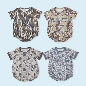 Camouflage print baby boys hunting season romper