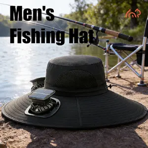 Outdoor camping sun hat with 2 fans, suitable for women fishing hat, summer hat, fan hat, suitable for men and women gardening, beach, travel, camping, sports