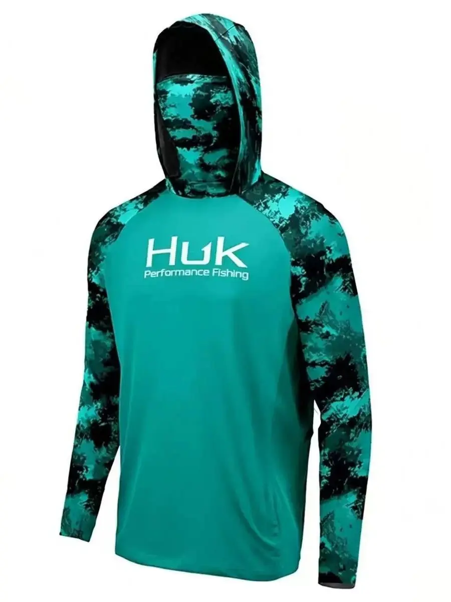Men's Long-Sleeved Outdoor Ocean Fishing Rash Guard - UV-Resistant, Quick-Drying, Breathable Ice Silk Workout Rash Guard Mens Clothing, Male Polyester Fabric Sports & Outdoor Active Gear