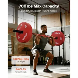 VEVOR 7FT/6FT/4FT Olympic Barbell Bar, Fits 2 - Inch Weight Plates, Barbell Bar with Knurled Grip for Strength Training, Weightlifting, Squat, Deadlift, Bench Press, Curl, Overhead Press, 500lbs/700lbs/1000lbs CapacityVEVOR Super Brand Day