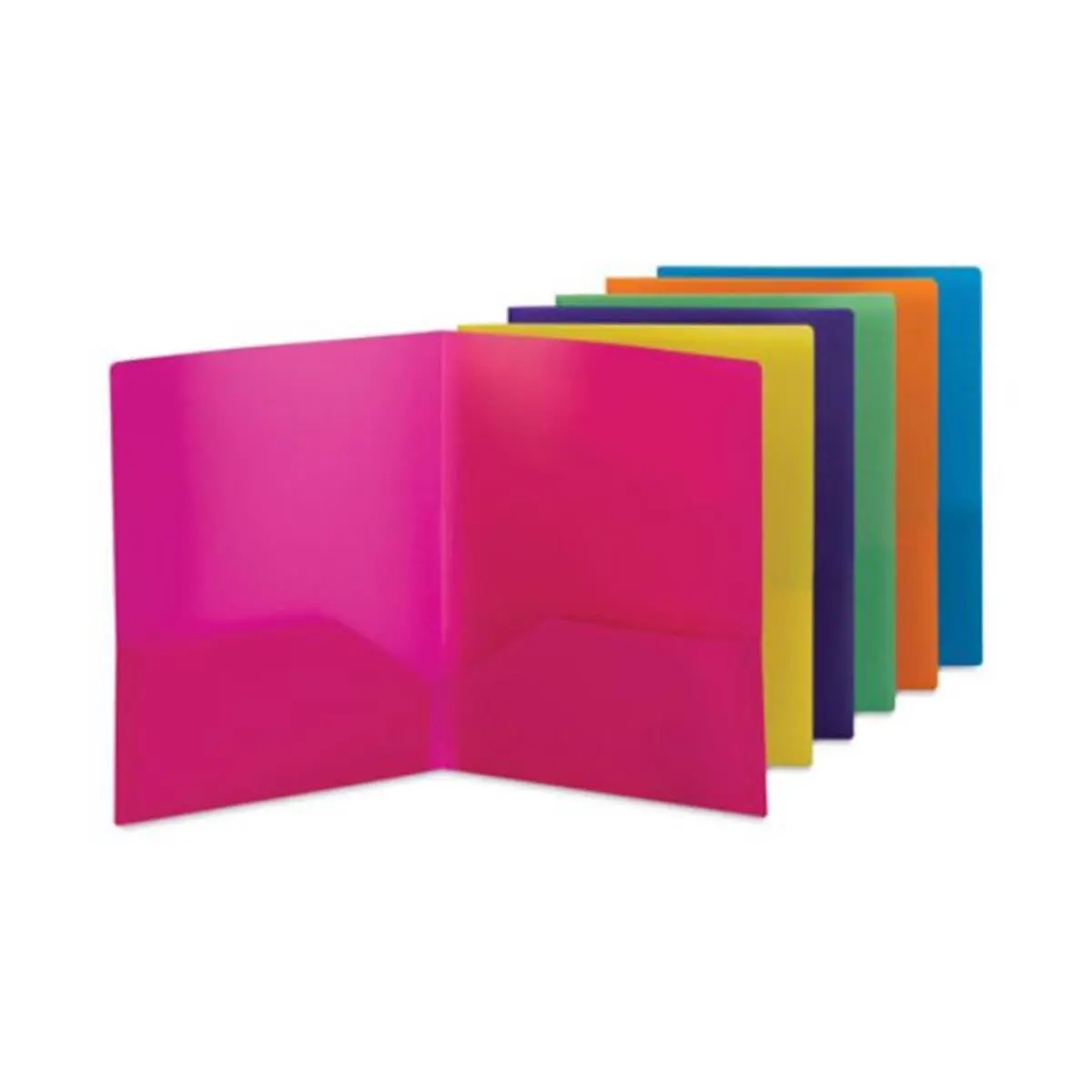 Smead SMD87761 Secure 2-Pocket Poly File Folder, 11 x 8.5, Ready to Go, Document Safe, Assorted Colors - 6 per Pack