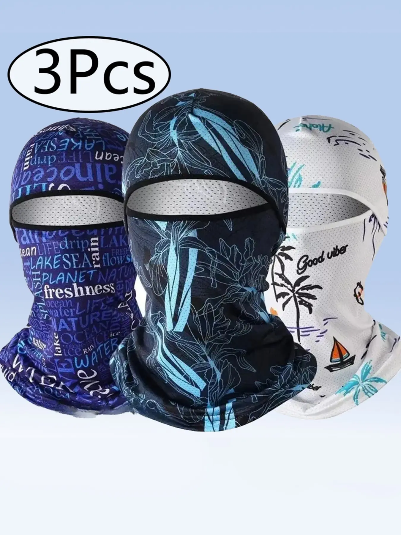 3Pcs-Men's Barbouria Face Mask Set , Upf Protection, Windproof Dust-Proof Neck Gaiter, Breathable Design, Multiple Colors Available, Outdoor Dustproof Mask, Outdoor Sports Mask