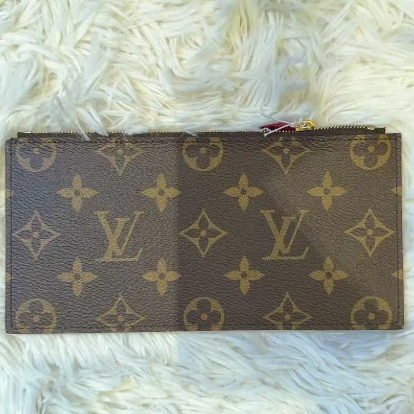 Pre-owned Louis Vuitton Monogram Canvas Flat Zip Pouch Wallet Insert