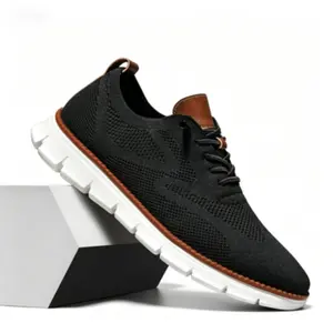 Men's Breathable Mesh Oxford Shoes | Ultra Lightweight Business Casual Slip-On Shoes | All-Season Comfort Walking Footwear