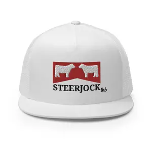 Lazy H Beadwork Steer Jock Trucker Cap - White