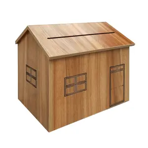FixtureDisplays® Church Shape  Church Collection Box Tithing Donation Box Fundraising Charity Box 15.4" x 11.3" x 13.4" 21395-NF