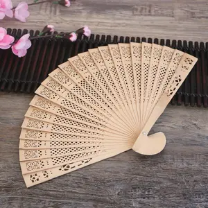Chinese Style Hollow Fragrant Wooden Folding Fan, Classical Retro Decorative Fan, Elegant Hanfu & Home Decor Ornament, Perfect Artistic Gift