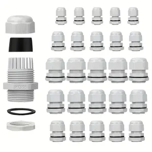 25pcs Nylon Cable Grommets Pg7 Pg9 Pg11 Pg13.5 Pg16 Adjustable 3-14mm Cable Fixing Conduits Waterproof Dustproof Wire Connectors Waterproof Protective Connectors