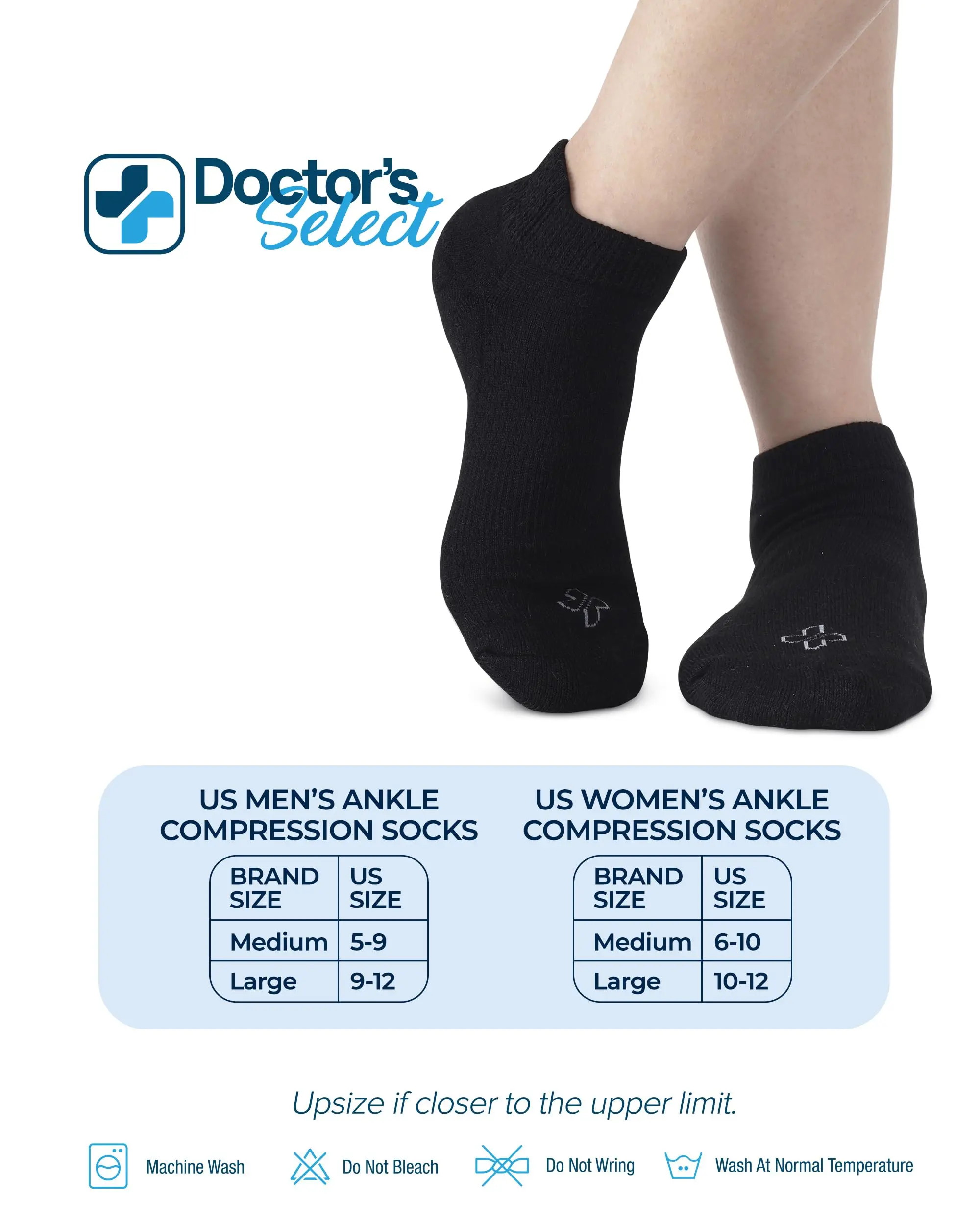 Doctor's Select Menswear Bamboo-Viscose Diabetic Ankle Socks for Men - Loose Fit, Breathable, Smooth, Lightweight, Comfortable, Stretch, Bamboo-Viscose Dry, Wicks Away Sweat, Fits Neuropathy Needs - 6 Pairs Black (Women's Option Available), Bamboo Fabric