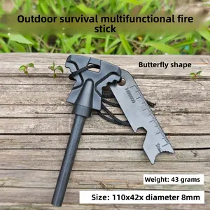 Outdoor butterfly type large ignition stick solid scraper camping flint ignition stick equipment