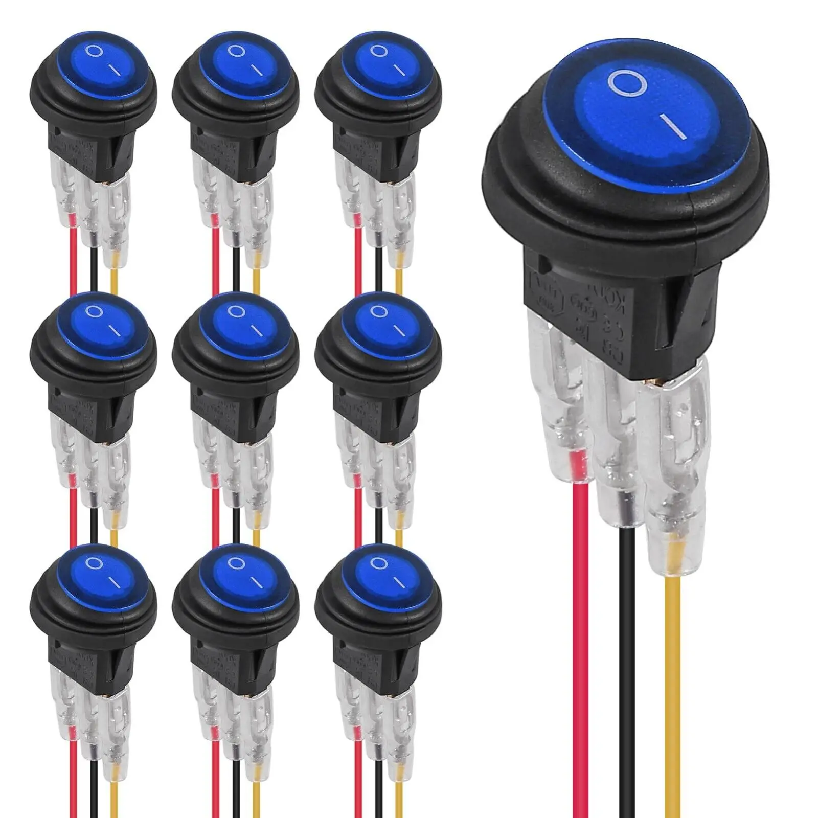 Toggle Switch Waterproof LED ON/Off Boat Rocker Switch 12V 20A