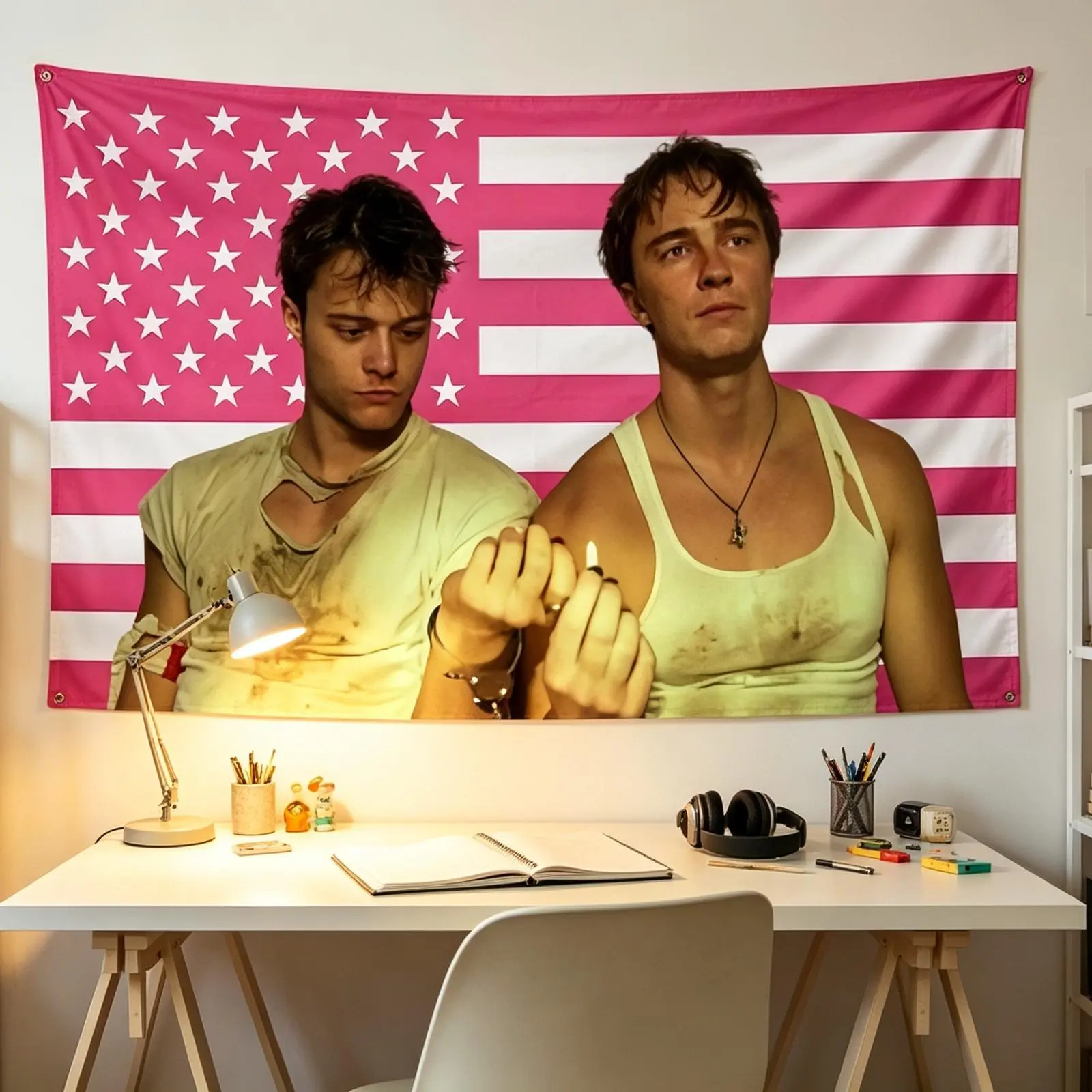Flag Drew JJ Tapestry Pink Rafe America Funny Starkey Cameron Maybank Flag poster  for College Dorm Decor, Room Decor Flag Merch Gift  Tapestry Print Decoration Decorative Tapestry Tapestry Wall Hanging